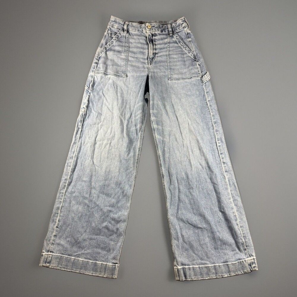 American Eagle Curvy Super High-Rise Baggy Wide Leg Jeans Womens 10 Reg Utility